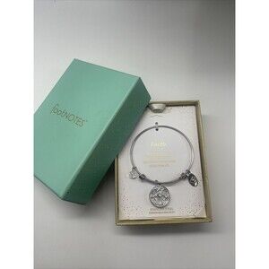 Footnotes “FAITH” Guardian Angel Expandable Bangle Charm Bracelet New